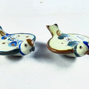 Par de Figuras de Palomas Decorativas en Cerámica - imagen 1