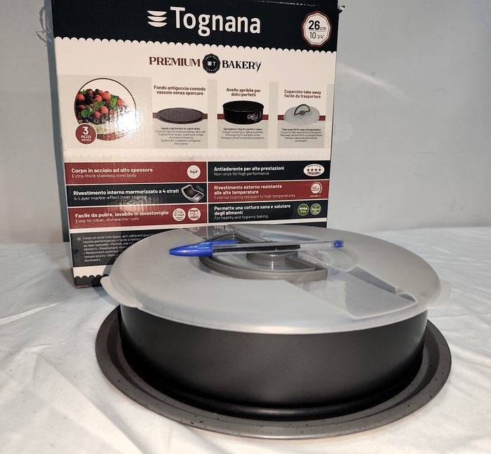 Tortera Desmontable Tognana Antiadherente con Tapa, 26cm, Nueva en Caja