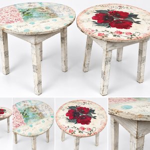 Lote anterior: Par de Mesas Auxiliares Circulares Decoradas Estilo Shabby Chic