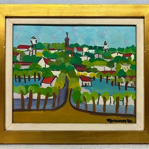 Mario Giacoya "Paisaje" Óleo sobre Fibra, 17 x 20 cm - imagen 2