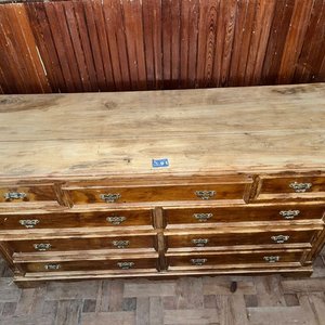 Cómoda Antigua de Madera con 9 Cajones - imagen 2