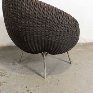 Sillón Hongo de Ratán con Patas Cromadas - imagen 3