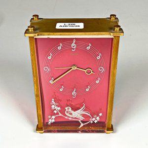 Reloj de Sobremesa Jaeger de Bronce y Vidrio con Diseño Musical - imagen 1