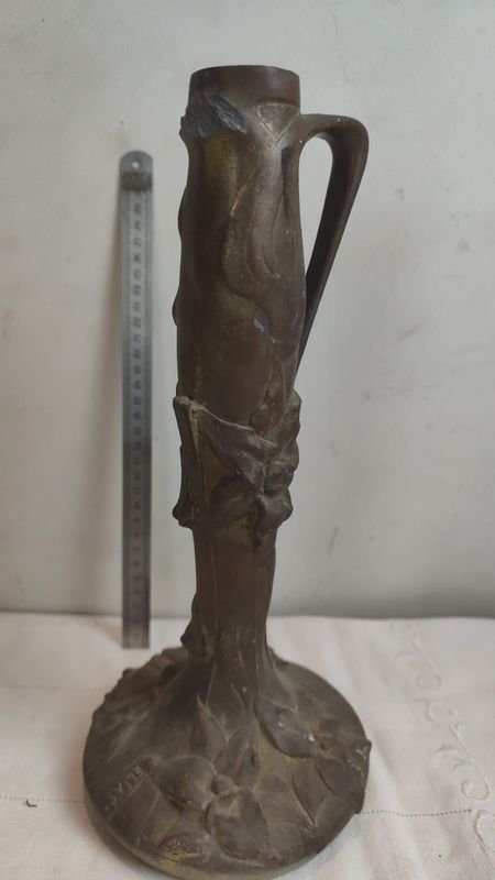 Pie de lámpara en bronce ART NOVEAU con detalle - imagen 3