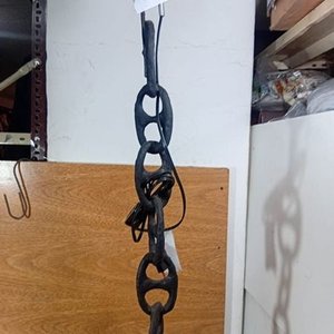 Lámpara de Pie Artesanal con Cadena de Barco, Hierro Negro, 1.15m - imagen 2