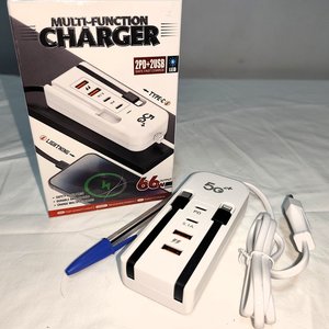 Cargador Multifunción 66W con Puertos USB-A, USB-C y Lightning - imagen 2
