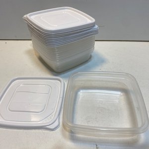 Set de 15 Tupperware Blancos y Transparentes con Tapas de Colores - imagen 3