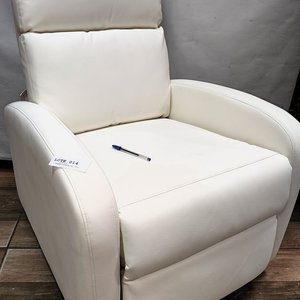 Sillón Reclinable Tapizado en Eco Cuero Blanco con Apoya Pies - imagen 3
