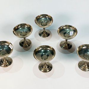 Seis Copas de Metal para Helado con Pie de Dama Vintage - imagen 4