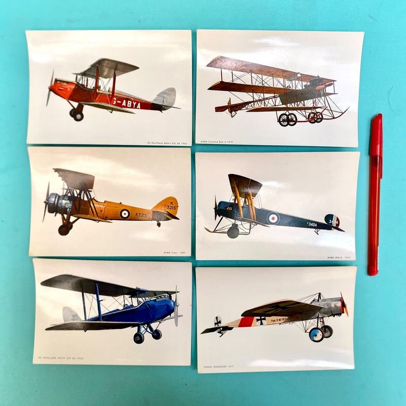 Lote de 6 Postales de Aviones Históricos de Combate
