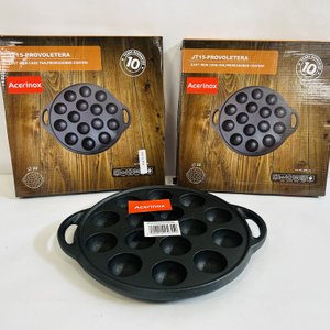 Dos Provoloneras Acerinox JT15-PROVOLETERA de Hierro Fundido, 22cm - imagen 3