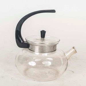 Tetera de Vidrio Transparente con Asa Negra - 20 cm - imagen 1