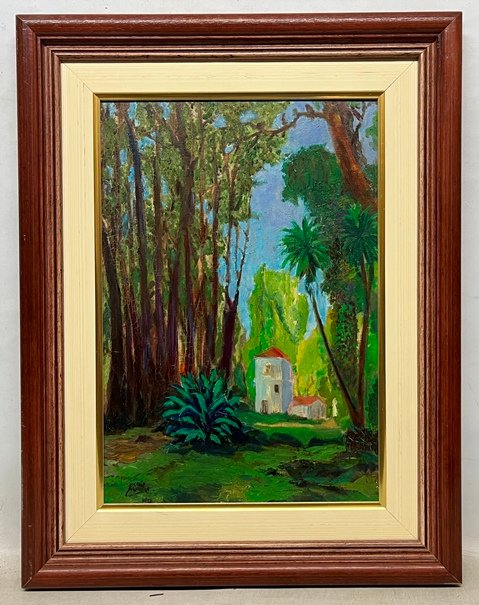 Lote siguiente: Pintura al óleo de una casa en paisaje