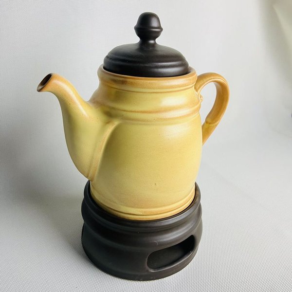 Tetera de porcelana con calentador sin uso - imagen 2