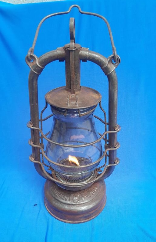 Antiguo Farol a Queroseno Alemán Feuerhand "Nr. 201"