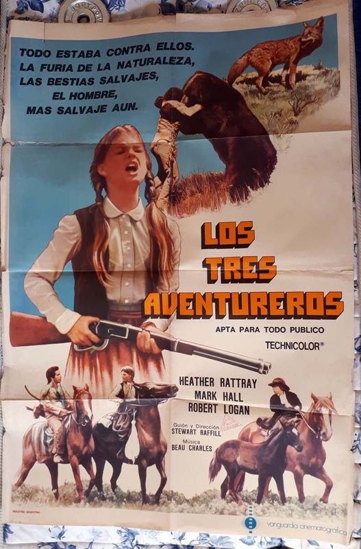 Poster Original "Los Tres Aventureros" (1975) - Western Familiar
