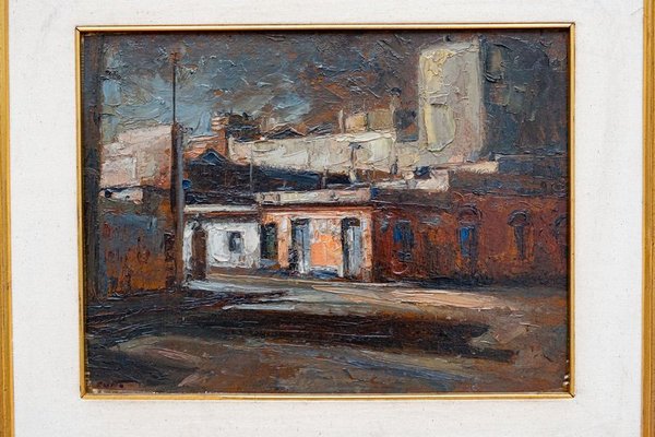 Pintura "Barrio Sur" de Sergio Curto, Óleo 40x30 cm