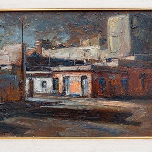 Pintura "Barrio Sur" de Sergio Curto, Óleo 40x30 cm - imagen 1