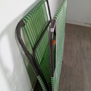 Catre Plegable Metálico con Lona Plástica Verde y Blanca - imagen 7
