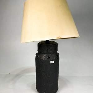 Lámpara de Mesa Cerámica Esmaltada Negra con Pantalla Grande - imagen 1