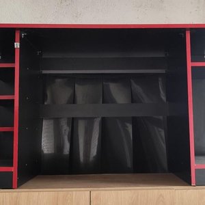 Escritorio para PC Negro y Rojo con Estantes - imagen 2