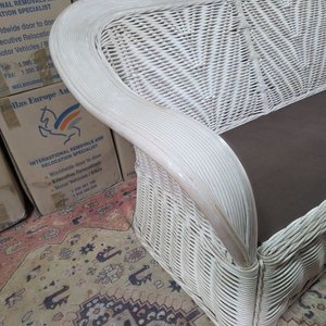 Sofá de Ratán Blanco para Dos Cuerpos - imagen 4