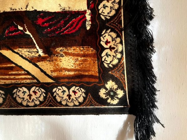 Tapestry con Flecos Negros que Representa la Última Cena - imagen 2