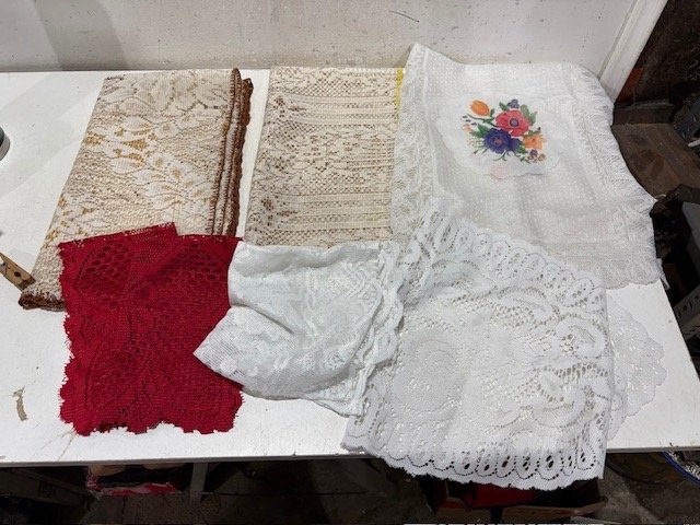 Lote de Tapetes y Caminos de Mesa de Encaje