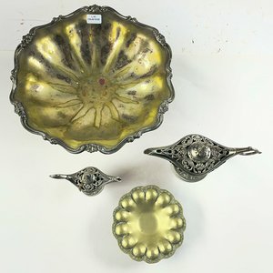 Lote de 4 Adornos Metálicos Estilo Lámpara de Aladino y Recipientes Calados - imagen 2