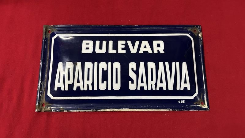 Chapa de Calle "Bulevar Aparicio Saravia" Antigua