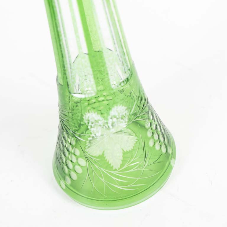 Botellón de cristal color tallado con detalles - imagen 2