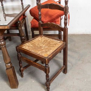 Mesa de Comedor Provenzal con 6 Sillas Tapizadas y Almohadones - imagen 2