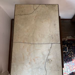 Mesa Auxiliar Clásica con Tapa de Mármol y Ruedas - imagen 5