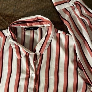Camisa Allie Rayas Rosa, Blanco y Bordó Talle XXL - imagen 5