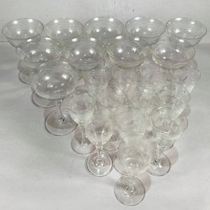 Lote de 20 Copas de Cristal Hialino con Diseño Grabado - imagen 2