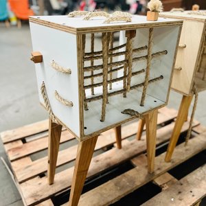 Set de 2 Botelleros de Madera con Patas y Cuerda - imagen 4