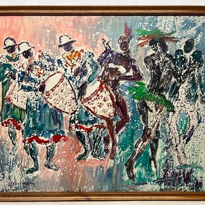 Oleo "Candombre" de Eduardo Vernazza - 50 x 60 cm - imagen 2