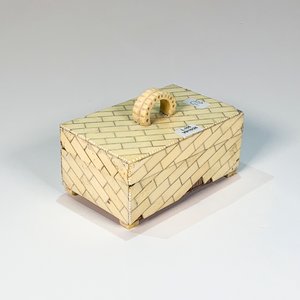 Cofre Rectangular de Madera y Marfilina con Faltantes - imagen 2