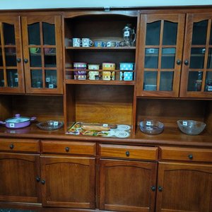 Modular de Madera Maciza Pino con Vitrinas, Cajones y Puertas - imagen 1