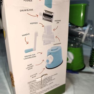 Rallador Tambor Giratorio 3 en 1 con Ventosa, Nuevo en Caja, Verde - imagen 6