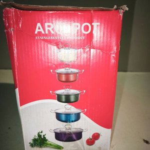 Juego de 5 Ollas de Acero Inoxidable con Tapas de Vidrio - imagen 3