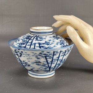 Tazón Japonés de Porcelana con Tapa y Diseño de Bambú - imagen 3