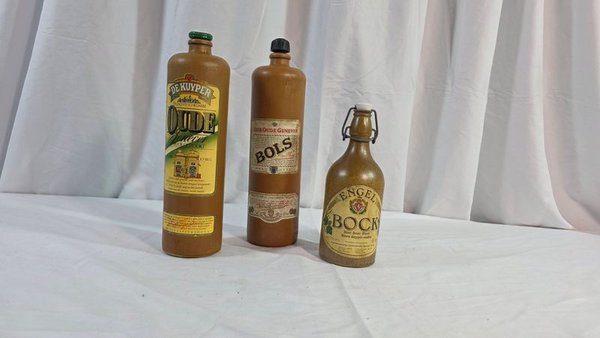 Juego de 3 Porrones de Gres: Ginebra Bols, Cerveza Bock y Oude - imagen 1