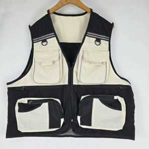 Chaleco de Pesca Talle XXXL Negro y Beige con Múltiples Bolsillos - imagen 8