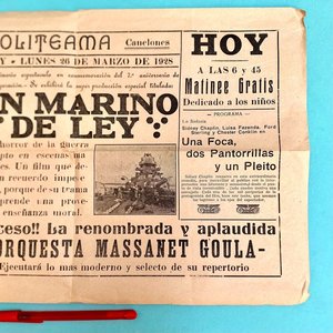 Volante Publicitario Teatro Politeama Canelones 1928 Cine Musical - imagen 2
