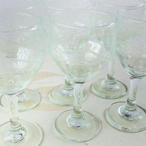 Seis Copas de Cristal Tallado Hialino de 14.5 cm - imagen 3