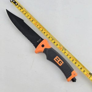 Cuchillo Táctico Negro y Naranja con Vaina - imagen 6