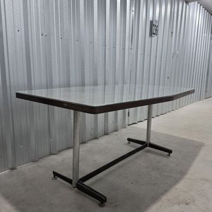 Mesa Rectangular con Tapa de Madera y Vidrio - imagen 2