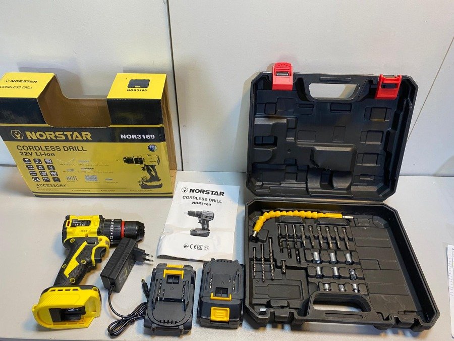 Atornillador cordless de metal con baterías y accesorios - imagen 4