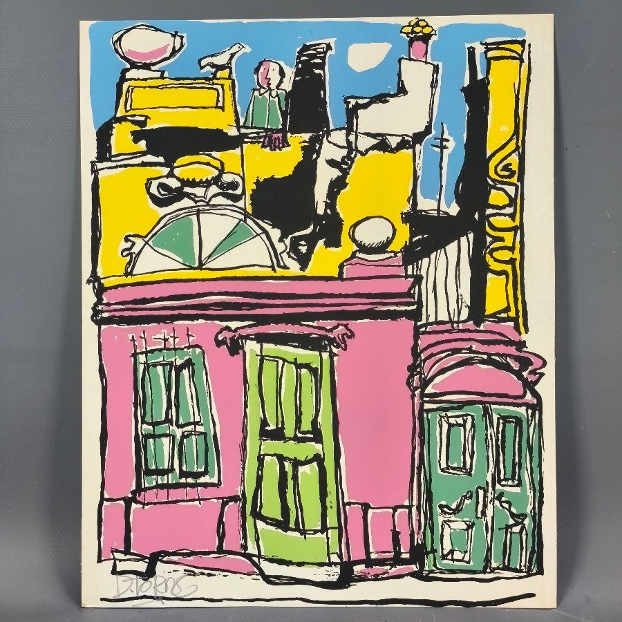 Serigrafía "Paisaje Urbano" de Denry Torres, Setiembre 1975
